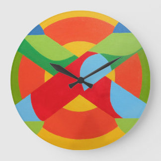 Grande Horloge Ronde Beautiful and Vibrant Colors! Large Wall Clock