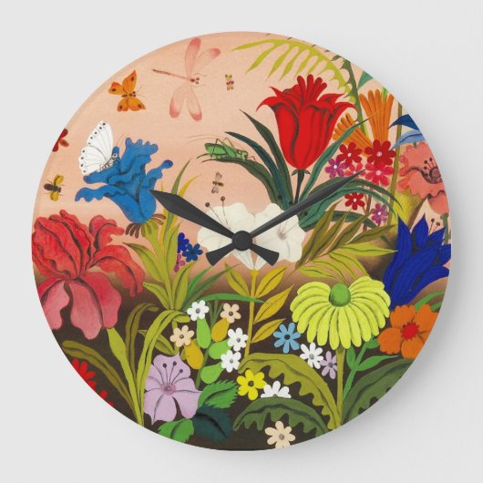 Grande Horloge Ronde Beautiful garden Wall Clock (Recto)