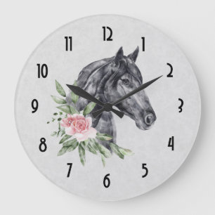 Grande Horloge Ronde Beautiful Horse Head