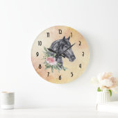 Grande Horloge Ronde Beautiful Horse Head (Maison)