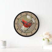 Grande Horloge Ronde Beautiful Male Cardinal Large Clock (Maison)