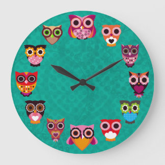 Grande Horloge Ronde Beautiful Owl Clock