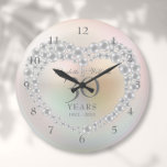 Grande Horloge Ronde Beautiful Pearl 30th Anniversary<br><div class="desc">Featuring a beautiful pearl,  this chic 30th wedding anniversary clock can can be personalised with your special pearl anniversary information on a pearl background. Designed by Thisisnotme</div>