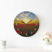 Grande Horloge Ronde Beautiful Red Poppy (Maison)
