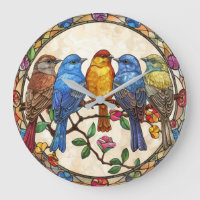 Beaux Oiseaux Plante Verre Effet Peinture Art