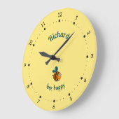 Grande Horloge Ronde Bébé abeille (Angle)