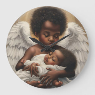 Grande Horloge Ronde Bébé Anges