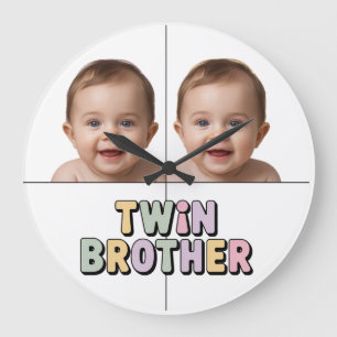 Grande Horloge Ronde Bébé frère jumeau
