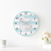 Grande Horloge Ronde Bébé Garçon Bleu Moderne Élégant Décor Nursery (Maison)