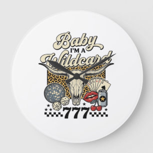 Grande Horloge Ronde Bébé je suis un joker Chemise de casino western vi
