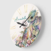 Grande Horloge Ronde Bébé mignon Oeuf Dragon (Angle)