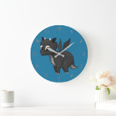 Grande Horloge Ronde Bébé noir mignon Dragon (Maison)