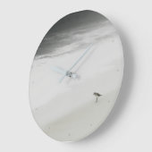 Grande Horloge Ronde Bécasseau côtier sur la plage (Angle)