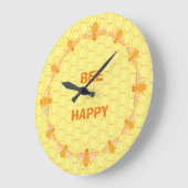 Grande Horloge Ronde Bee Happy honeycomb (Angle)
