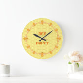 Grande Horloge Ronde Bee Happy honeycomb (Maison)