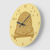 Grande Horloge Ronde Bee Hive Skep (Angle)