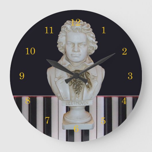 Grande Horloge Ronde Beethoven/Piano Keys Clock by Leslie Harlow (Recto)