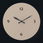 Grande Horloge Ronde Beige & Black Minimum Large Clock<br><div class="desc">Objets modernes ayant une conception minimale dans a beige et black color palette. A simple plain design with black numbers on a beige background. A est moderne, neutre : addition to your kitchen, living room or office wall, a thoughtful office modern gift or modern home gift for any occasion. You...</div>