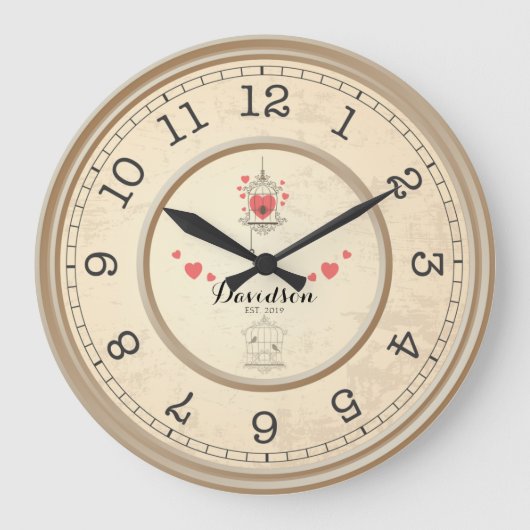 Grande Horloge Ronde Beige Wedding & Anniversary Personalized Wall (Recto)