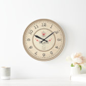 Grande Horloge Ronde Beige Wedding & Anniversary Personalized Wall (Maison)