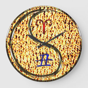 Grande Horloge Ronde Bélier & Boeuf de Feu
