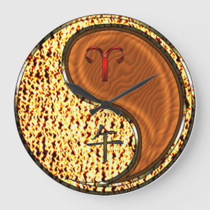 Grande Horloge Ronde Bélier & Cheval de Bois