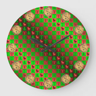Grande Horloge Ronde Bélier & Chèvre de Feu