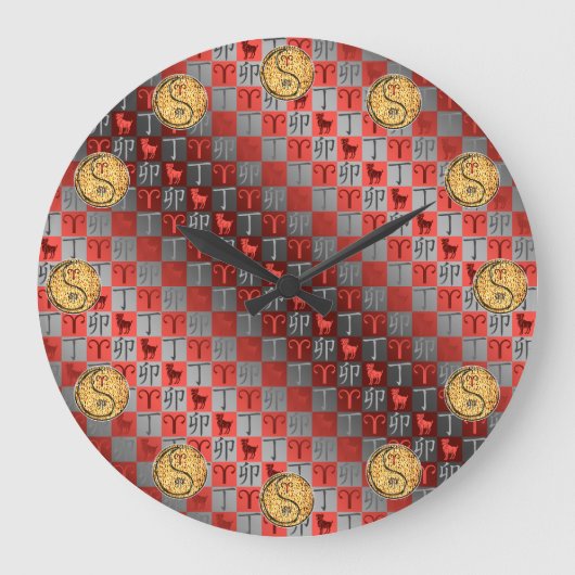 Grande Horloge Ronde Bélier & Lapin de feu (Recto)