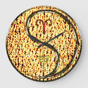 Grande Horloge Ronde Bélier & Singe de Feu