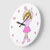 Grande Horloge Ronde Belle fille de ballet (Angle)