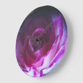 Grande Horloge Ronde Belle fleur rose (Angle)