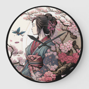Grande Horloge Ronde Belle Geisha Geiko Geigi Cerry Blossom Sakura