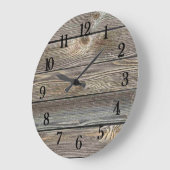 Grande Horloge Ronde Belle impression bois authentique (Angle)