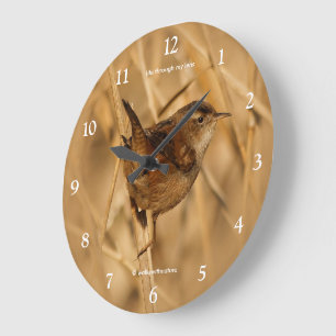 Grande Horloge Ronde Belle merle de marais chanteuse dans les marais