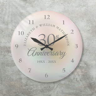 Grande Horloge Ronde Belle Perle 30e Anniversaire de Mariage