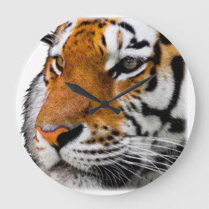 Grande Horloge Ronde Belle photo du visage du tigre du Bengale