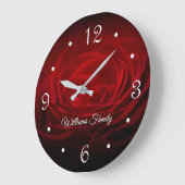 Grande Horloge Ronde Belle Rose Rouge (Angle)