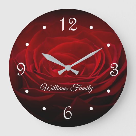 Grande Horloge Ronde Belle Rose Rouge (Recto)