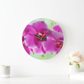 Grande Horloge Ronde Belles orchidées roses (Maison)