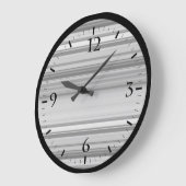 Grande Horloge Ronde Belles rayures gris noir (Angle)