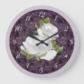 Grande Horloge Ronde Belles Roses Blanches (Recto)