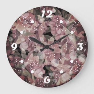 Grande Horloge Ronde Belles roses fleurs rose rouge photo romantique re
