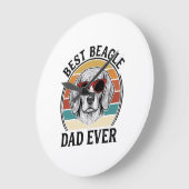 Grande Horloge Ronde Best Beagle Dad Ever Vintage Beagle Shirt Design_1 (Angle)