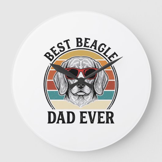 Grande Horloge Ronde Best Beagle Dad Ever Vintage Beagle Shirt Design_1 (Recto)