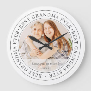 Grande Horloge Ronde Best Grandma Ever Modern Classic