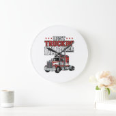 Grande Horloge Ronde Best Truckin Dad Ever Vintage Truck Shirt Design_1 (Maison)