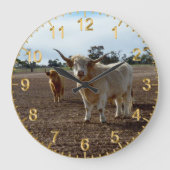 Grande Horloge Ronde Bétail sur la perte : Highland Cows Blé Heist (Recto)