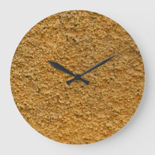 Grande Horloge Ronde Béton brut brut Mur de construction jaune Aucun ch