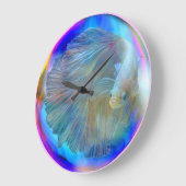 Grande Horloge Ronde Betta Fish Bowl Wall Clock (Angle)