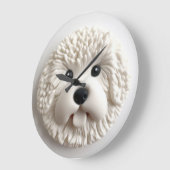 Grande Horloge Ronde Bichon Frise Dog 3D inspiré (Angle)